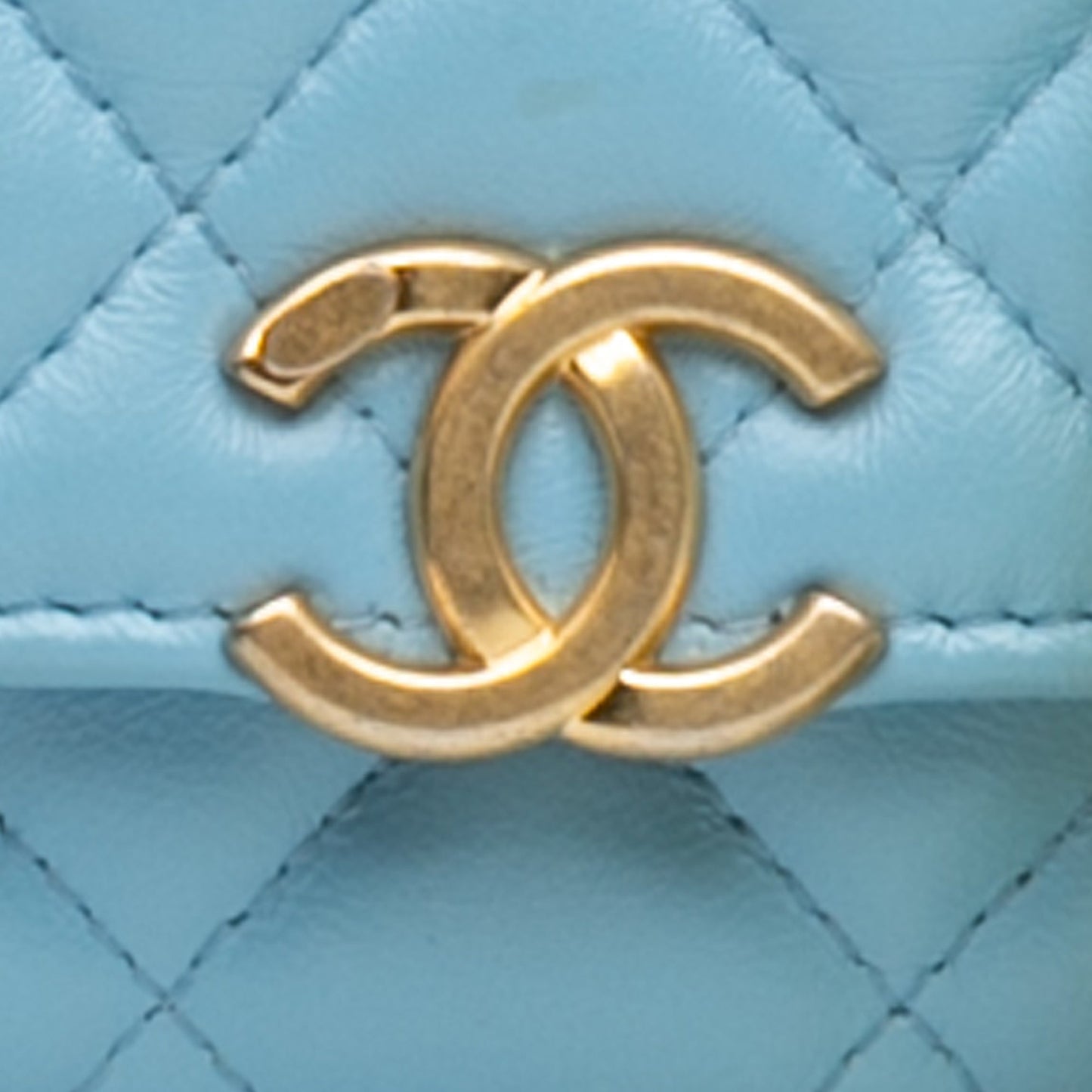 Chanel Quilted Lambskin Candy Chain Wallet on Chain Blue
