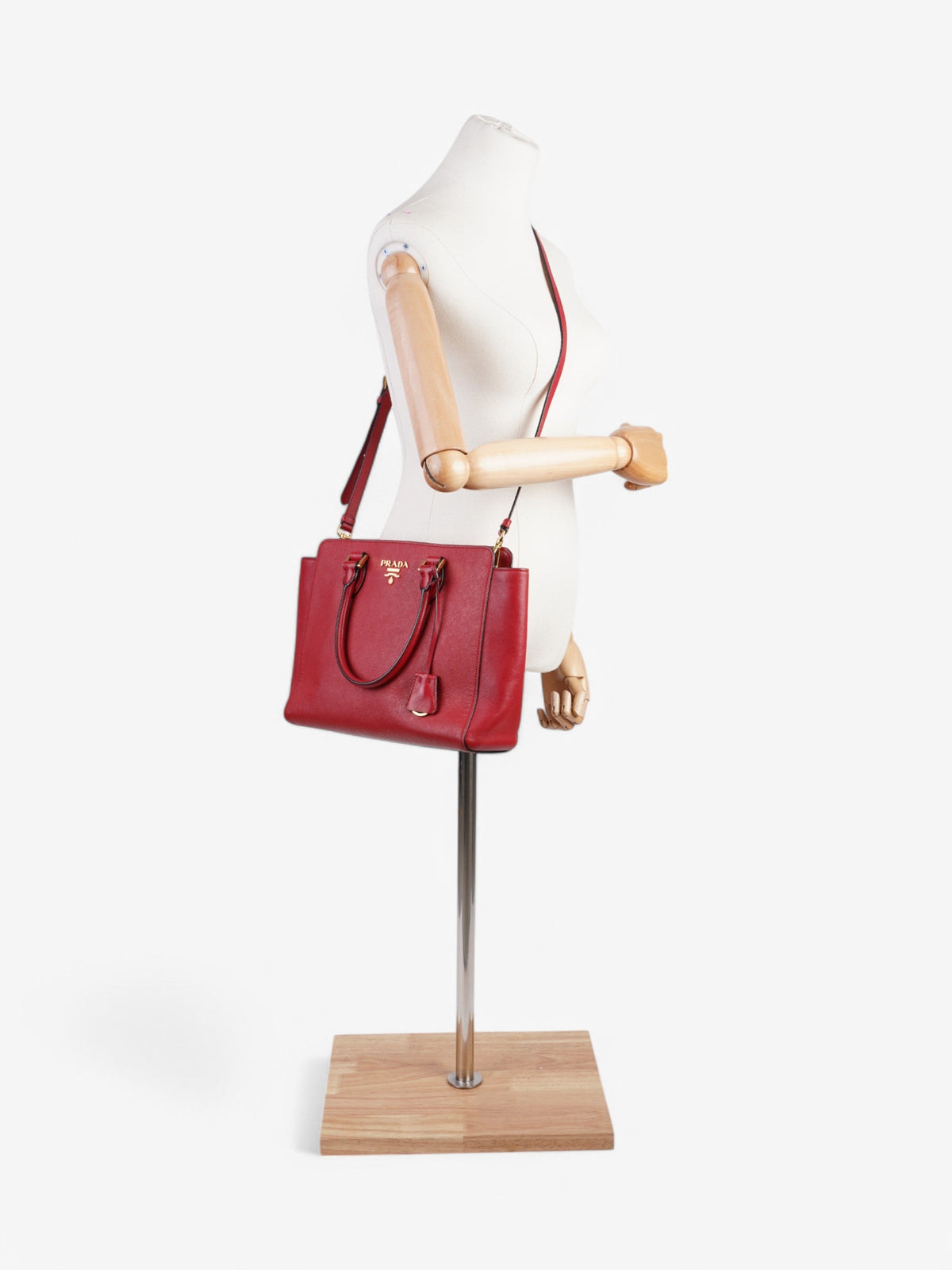 Prada Tote Red Saffiano Leather