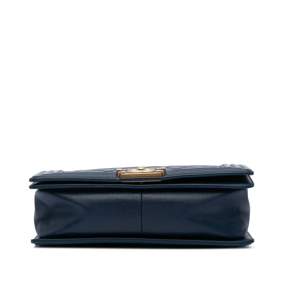Chanel Old Medium Quilted Lambskin Boy Flap Blue
