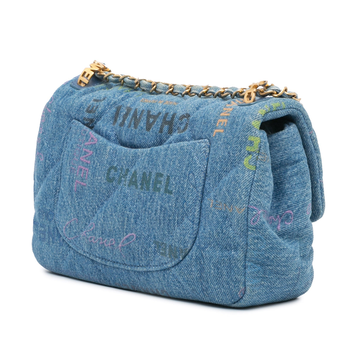 Chanel Mini Rectangular Denim Mood Flap Blue