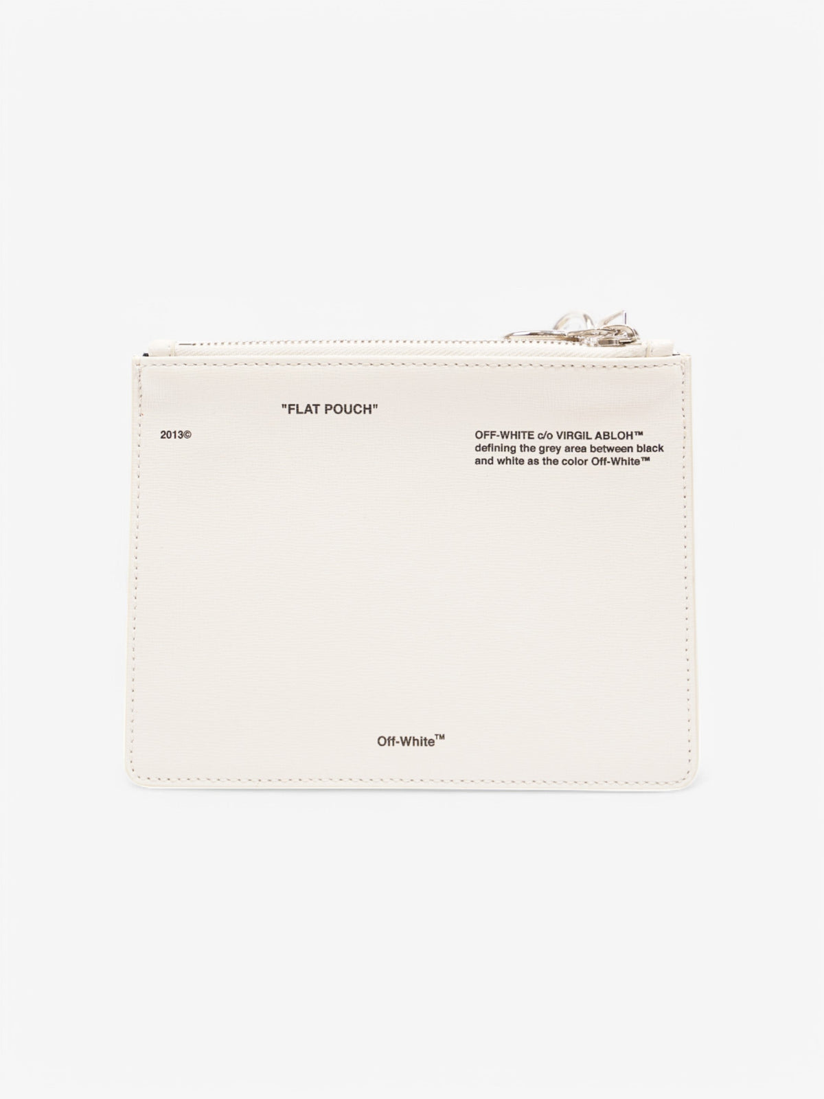 Off White Diagonal Double Flat Bag White / Black Leather