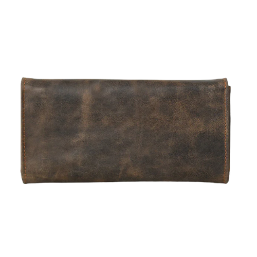 Men’s Distressed Leather Long Wallet