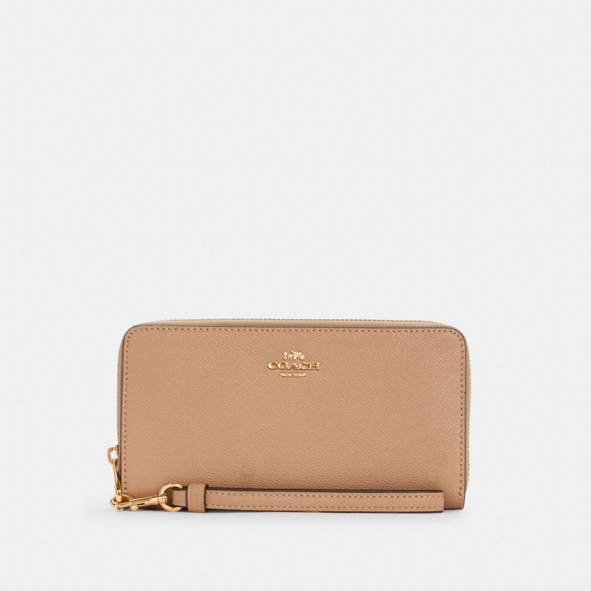 Coach Long Zip Around Wallet - Gold/Taupe