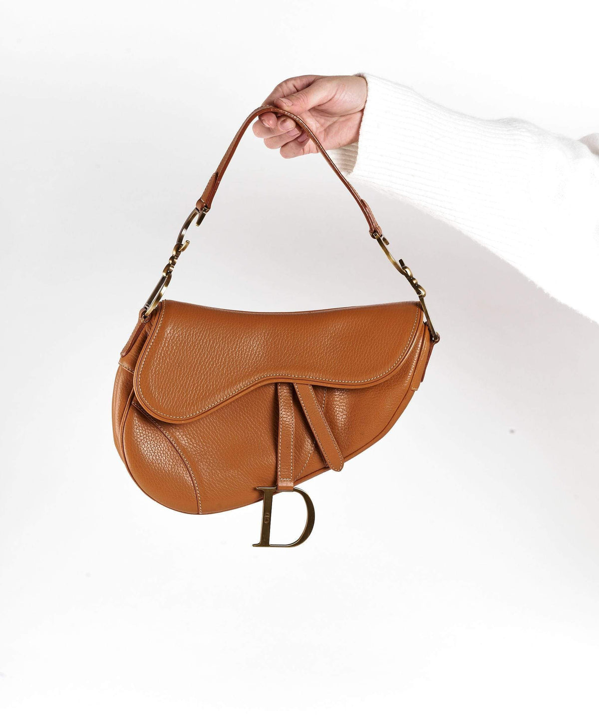 Dior Brown Leather Saddle Bag GHW