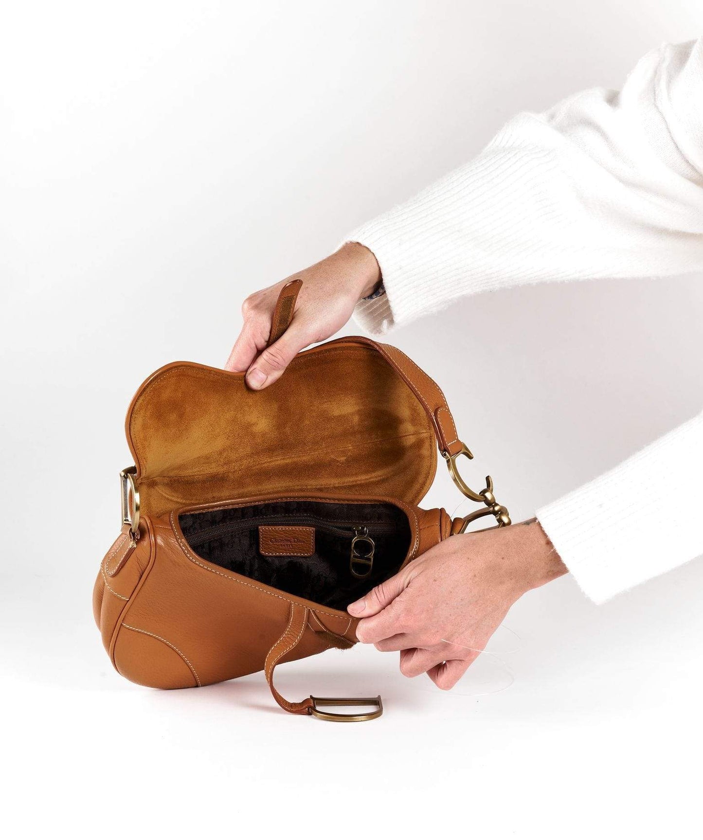 Dior Brown Leather Saddle Bag GHW