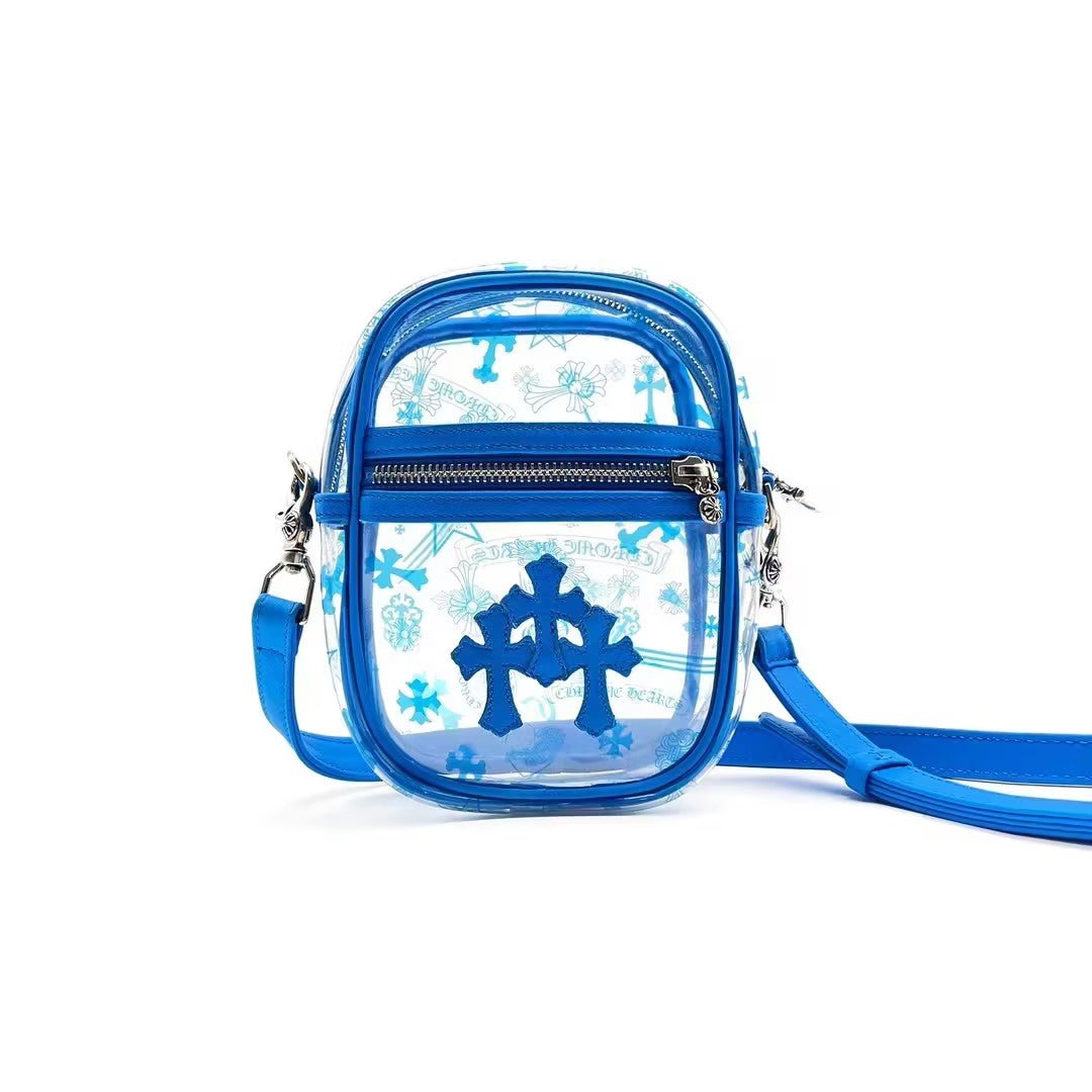 Chrome Hearts Blue Triple Cross PVC Taka Crossbody bag