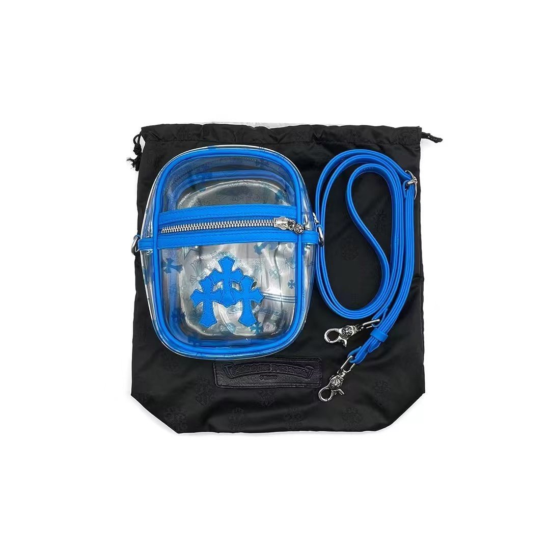 Chrome Hearts Blue Triple Cross PVC Taka Crossbody bag