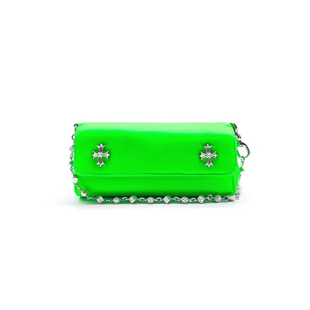 Chrome Hearts Green Silver Cross Dice Chain Bag