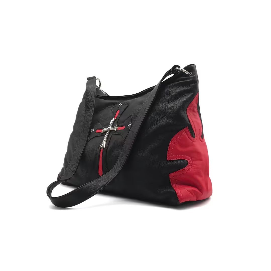 Chrome Hearts Silver Cross Black Red Lyon Bag