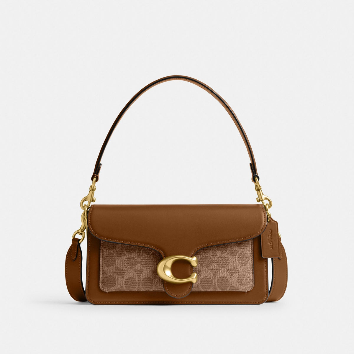 Coach Tabby Shoulder Bag 26 Signature Canvas - Brass/Tan Brown