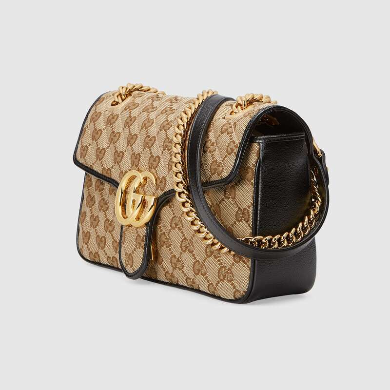 Gucci GG Marmont Medium Shoulder Bag Black Leather