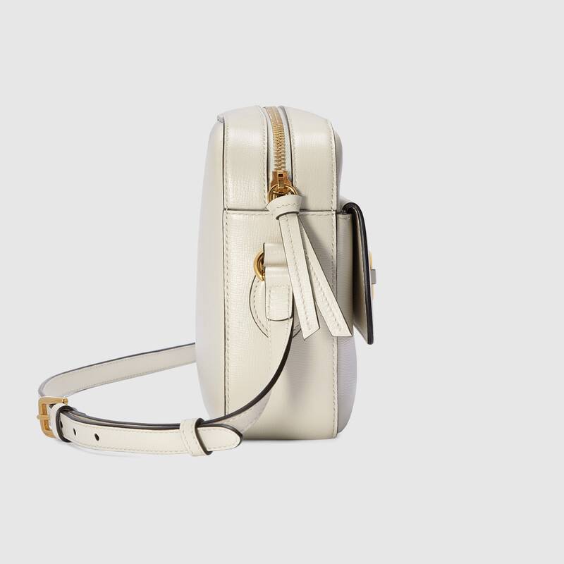 Gucci Horsebit 1955 Small Shoulder Bag White Leather