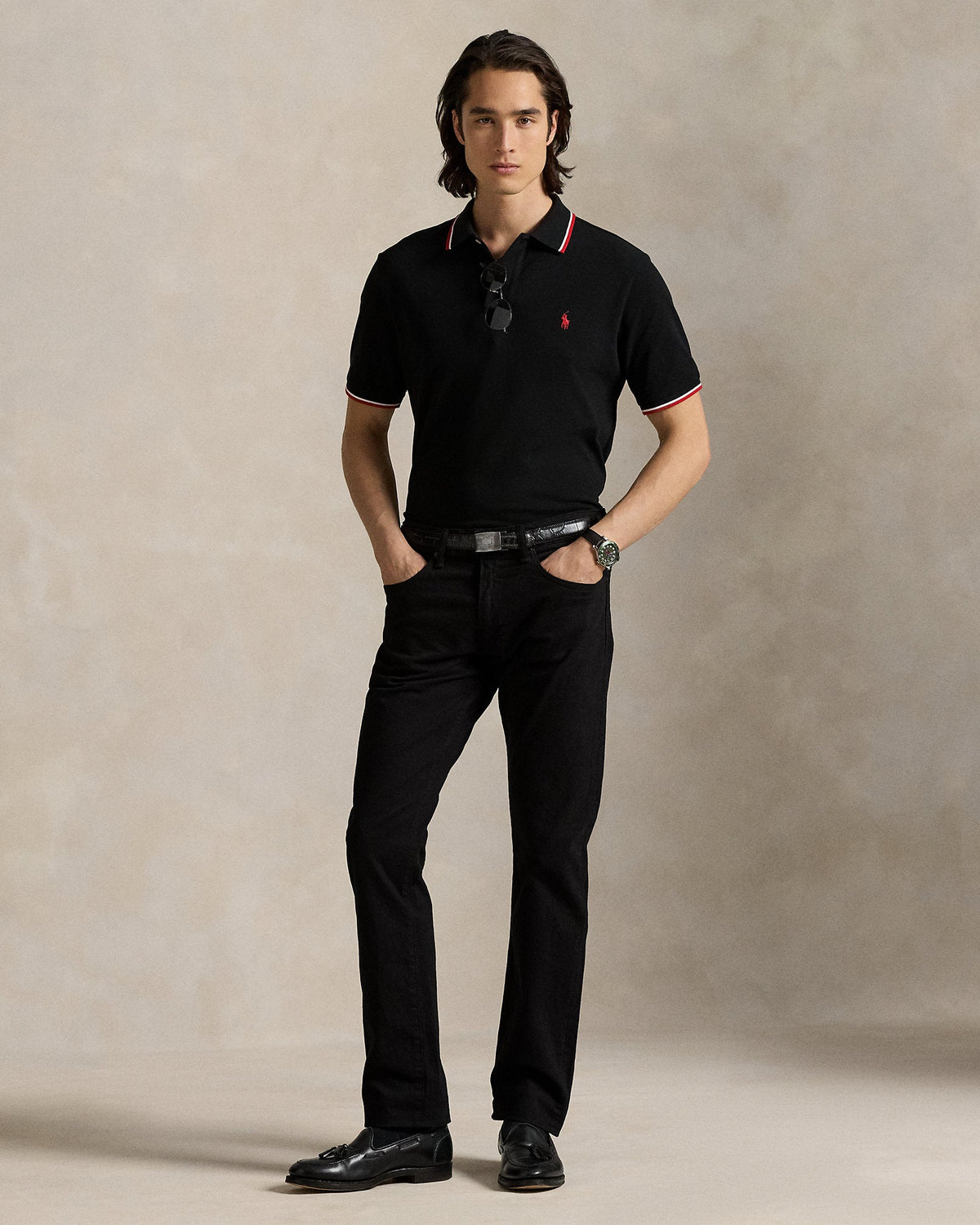 Ralph Lauren Classic Fit Mesh Polo - Polo Black