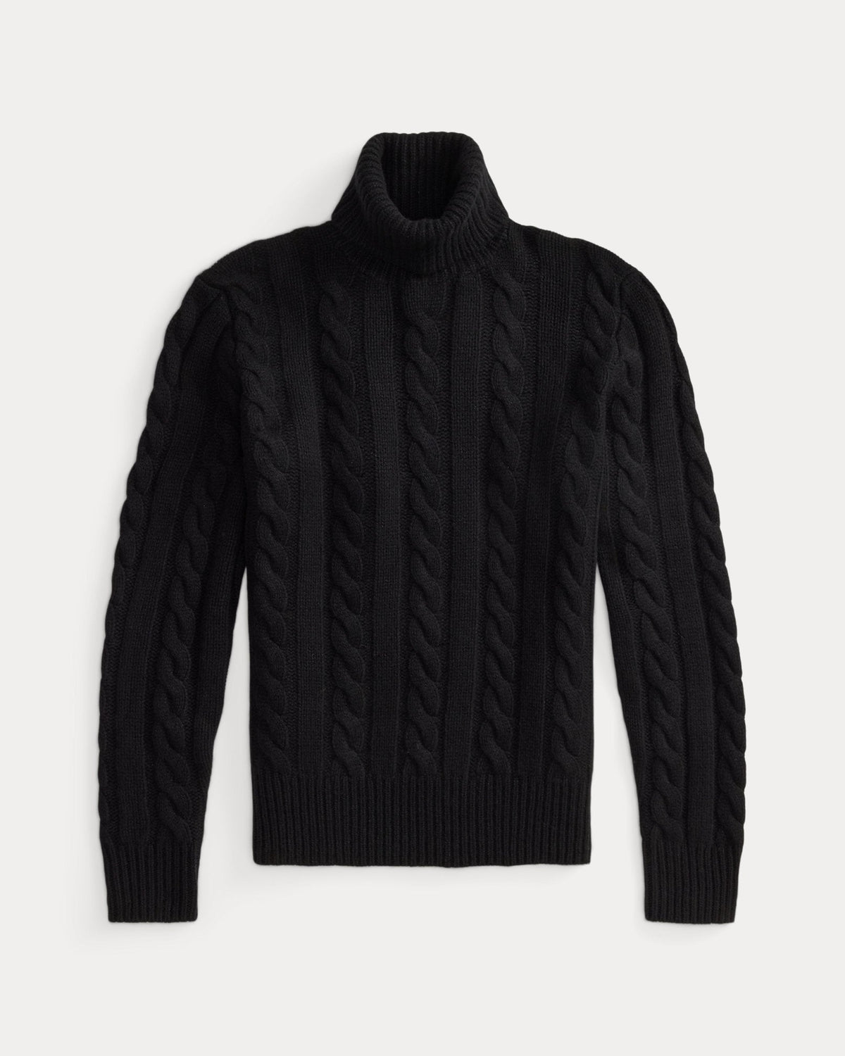 Ralph Lauren Cable-Knit Wool-Cashmere Sweater - Polo Black